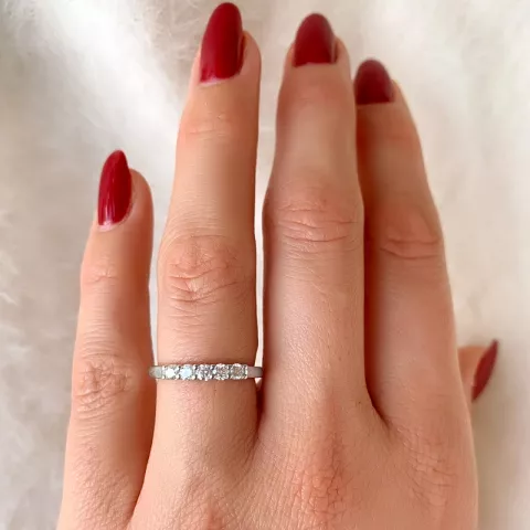 Diamant mémoire ring in 14 karaat witgoud 0,33 ct