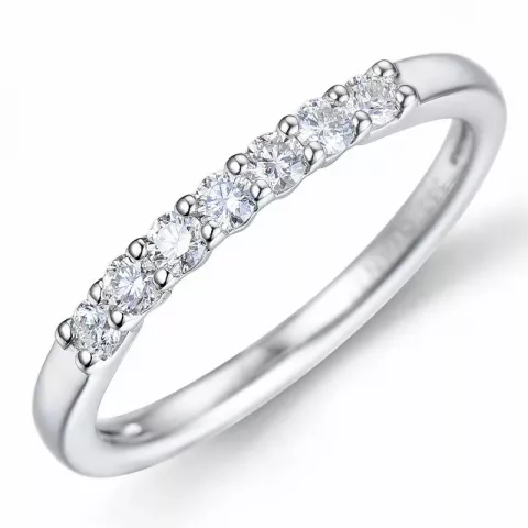 Diamant mémoire ring in 14 karaat witgoud 0,26 ct