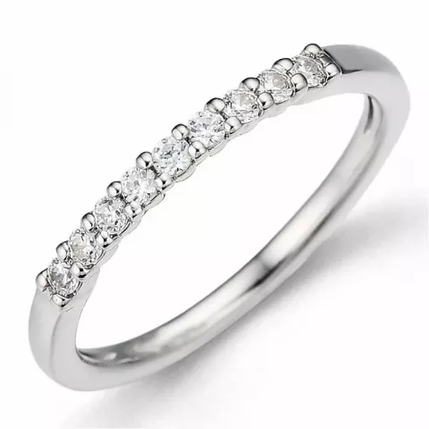 Diamant mémoire ring in 14 karaat witgoud 0,22 ct