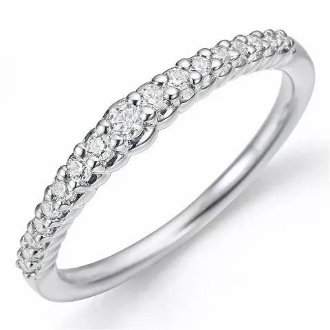 Diamant mémoire ring in 14 karaat witgoud 0,20 ct