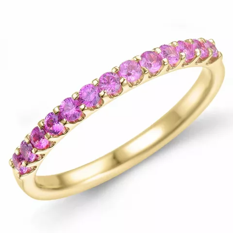 pink saffier mémoire ring in 14 karaat goud 0,57 ct