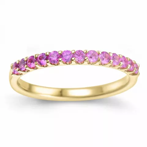pink saffier mémoire ring in 14 karaat goud 0,57 ct