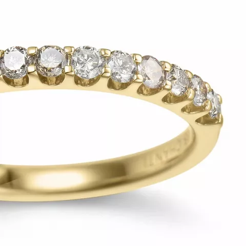 champagne diamant mémoire ring in 14 karaat goud 0,40 ct