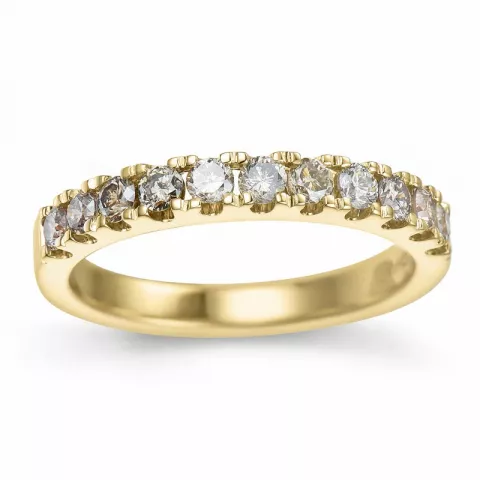 champagne diamant mémoire ring in 14 karaat goud 0,50 ct
