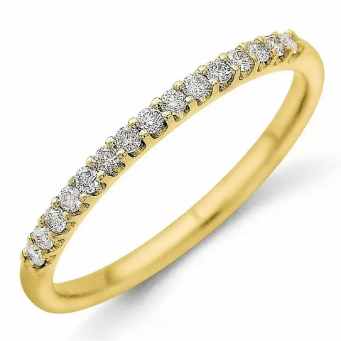 Smal diamant mémoire ring in 14 karaat goud 0,15 ct