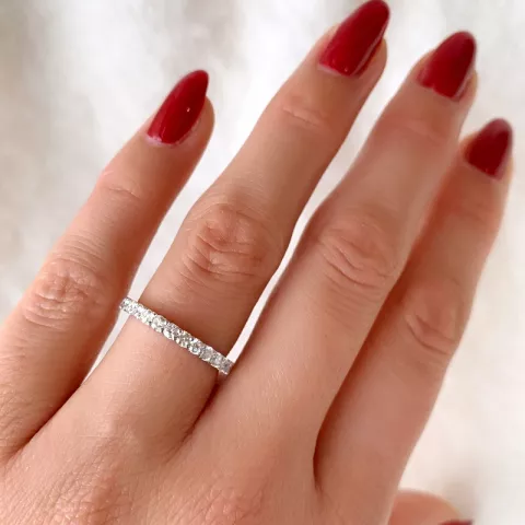 Diamant mémoire ring in 14 karaat witgoud 0,49 ct