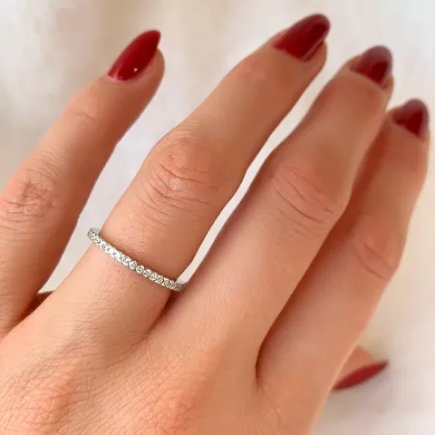 diamant mémoire ring in 14 karaat witgoud 0,20 ct