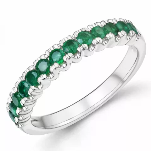 smaragd mémoire ring in 14 karaat witgoud 0,59 ct
