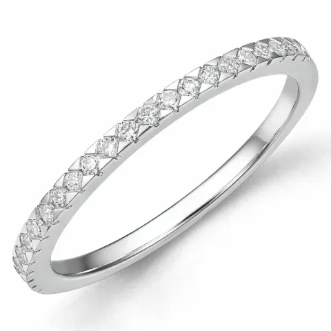 diamant mémoire ring in 14 karaat witgoud 0,20 ct