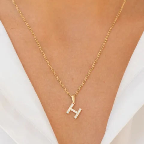 letter h hanger in 8 karaat goud