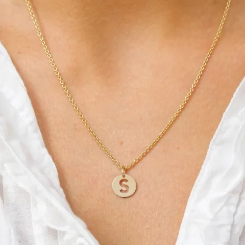 letter s hanger in 8 karaat goud