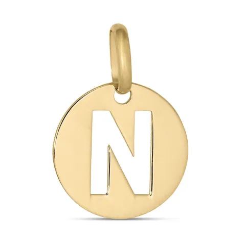 letter n hanger in 8 karaat goud