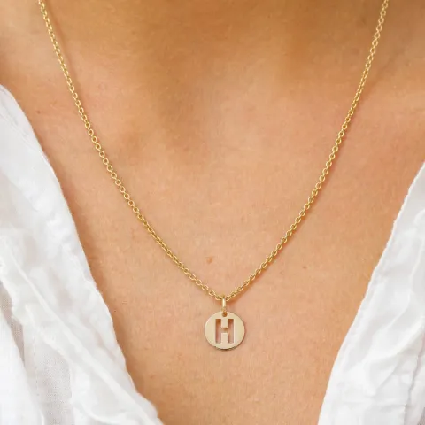 letter h hanger in 8 karaat goud