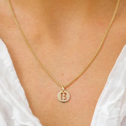 letter b hanger in 8 karaat goud