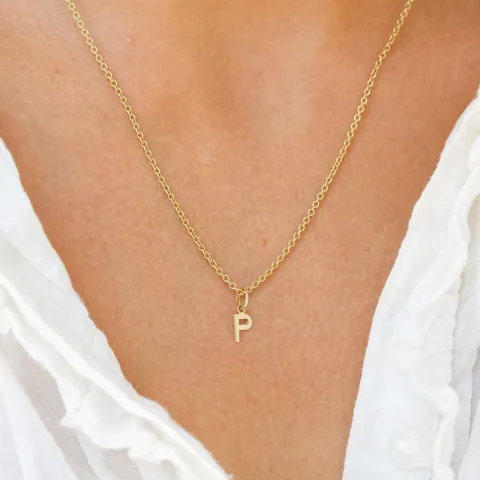 letter p hanger in 8 karaat goud