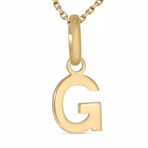 letter g ketting in verguld sterlingzilver met hanger in 8 karaat goud