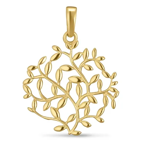 blad hanger in 9 karaat goud
