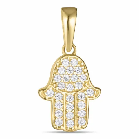 hamsa hand zirkoon hanger in 9 karaat goud