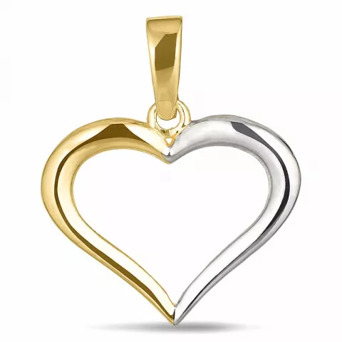 hart hanger in 8 karaat goud met rodium