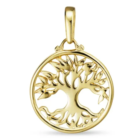 11,5 mm boom van het leven hanger in 8 karaat goud