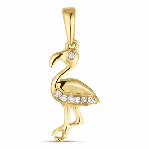 flamingo zirkoon hanger in 8 karaat goud