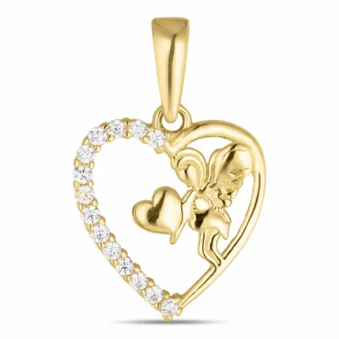 hart engel zirkoon hanger in 8 karaat goud - Gold Collection