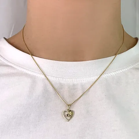 hart engel zirkoon hanger in 8 karaat goud - Gold Collection