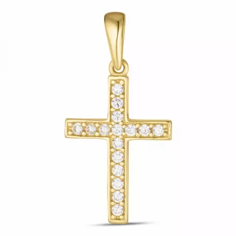 kruis zirkoon hanger in 8 karaat goud