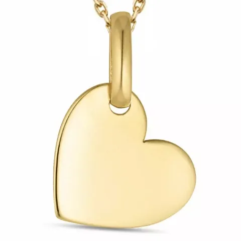 hart ketting in verguld sterlingzilver met hanger in 8 karaat goud