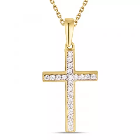 kruis hanger met ketting in 8 karaat goud