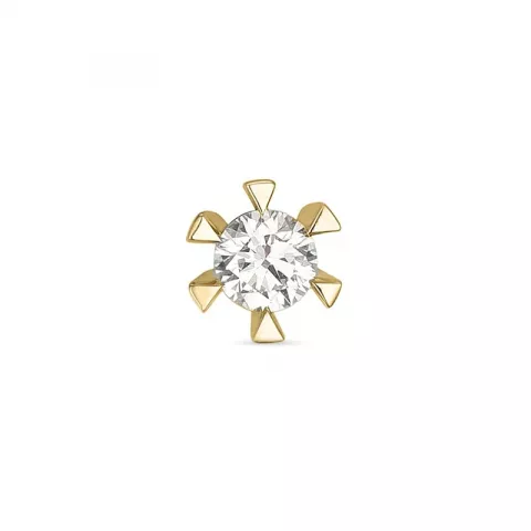 1 x 0,15 ct diamant solitaire oorbel in 14 karaat goud met diamant 