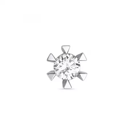 1 x 0,15 ct diamant solitaire oorbel in 14 karaat witgoud met diamant 