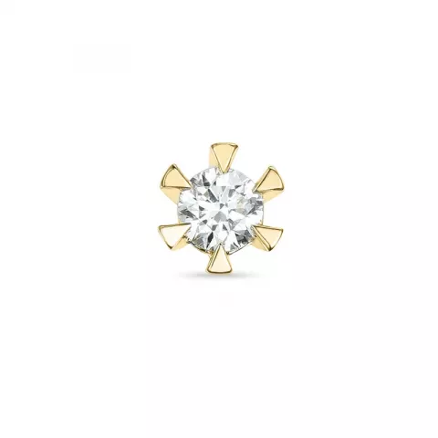 1 x 0,16 ct diamant solitaire oorbel in 14 karaat goud met diamant 