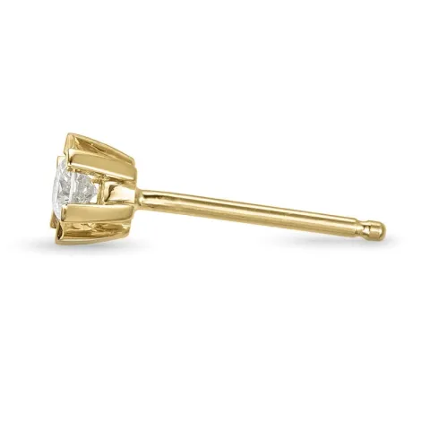 1 x 0,13 ct diamant solitaire oorbel in 14 karaat goud met diamant 