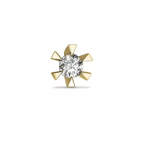 1 x 0,06 ct diamant solitaire oorbel in 14 karaat goud met diamant 