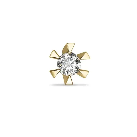 1 x 0,06 ct diamant solitaire oorbel in 14 karaat goud met diamant 