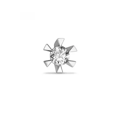 1 x 0,06 ct diamant solitaire oorbel in 14 karaat witgoud met diamant 