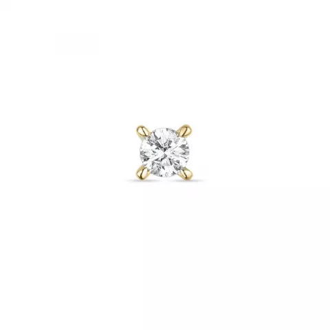 1 x 0,08 ct diamant solitaire oorbel in 14 karaat goud met diamant 