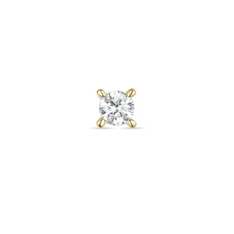 1 x 0,08 ct diamant solitaire oorbel in 14 karaat goud met diamant 