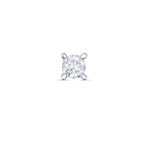 1 x 0,08 ct diamant solitaire oorbel in 14 karaat witgoud met diamant 