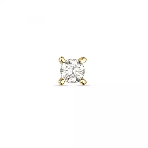 1 x 0,10 ct diamant solitaire oorbel in 14 karaat goud met diamant 