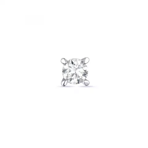 1 x 0,11 ct diamant solitaire oorbel in 14 karaat witgoud met diamant 