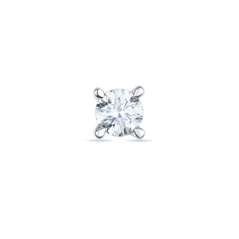 1 x 0,15 ct briljant solitaire oorbel in 14 karaat witgoud met diamant 