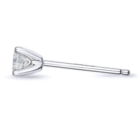 1 x 0,15 ct briljant solitaire oorbel in 14 karaat witgoud met diamant