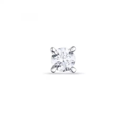 1 x 0,16 ct diamant solitaire oorbel in 14 karaat witgoud met diamant 