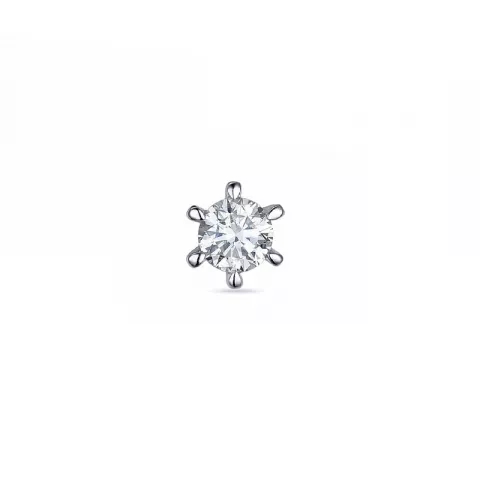 1 x 0,09 ct diamant solitaire oorbel in 14 karaat witgoud met diamant 