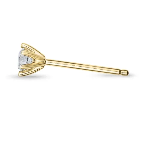 1 x 0,11 ct diamant solitaire oorbel in 14 karaat goud met diamant 