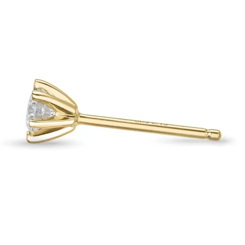 1 x 0,15 ct diamant solitaire oorbel in 14 karaat goud met diamant 