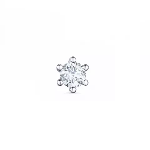 1 x 0,10 ct diamant solitaire oorbel in 14 karaat witgoud met diamant 