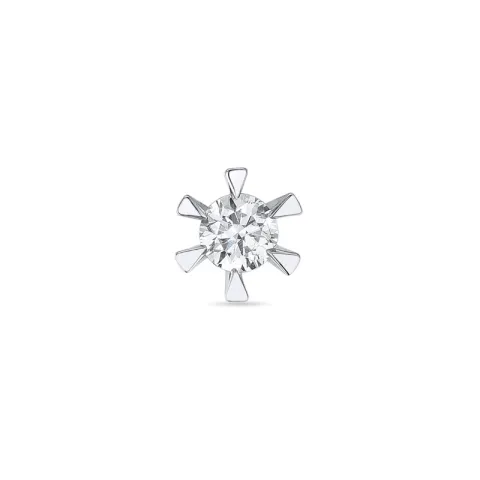 1 x 0,09 ct diamant solitaire oorbel in 14 karaat witgoud met diamant 